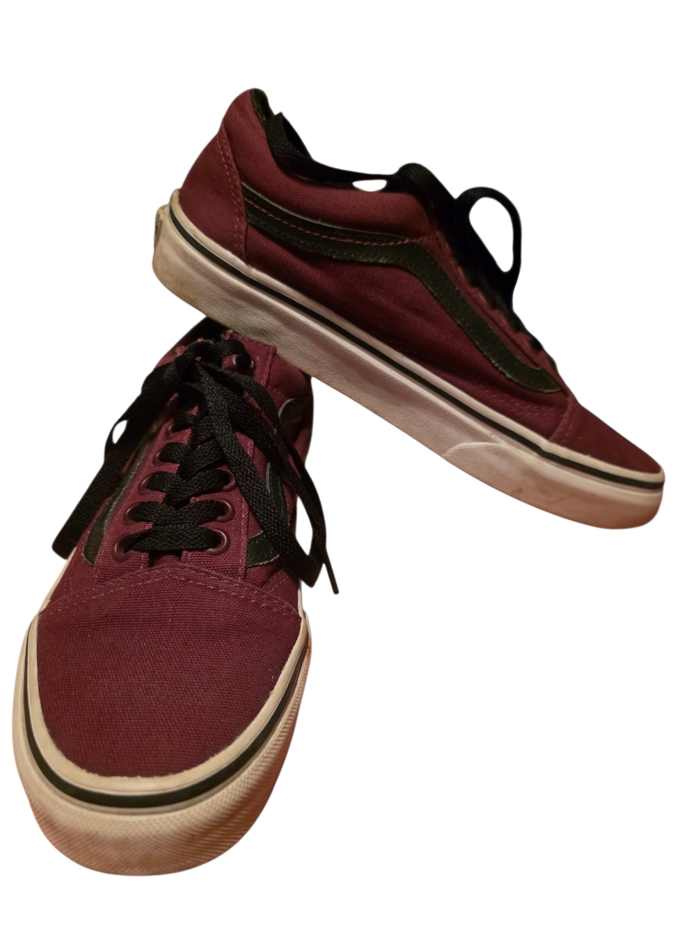 Vans Old Skool Canvas Windsor Wine/White Women's 8 Men's 6.5 Euc